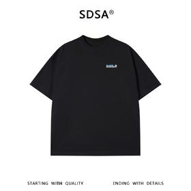 SDSA男装2026新款轻奢美式潮牌双面撞色印花字母圆领短袖T恤百搭
