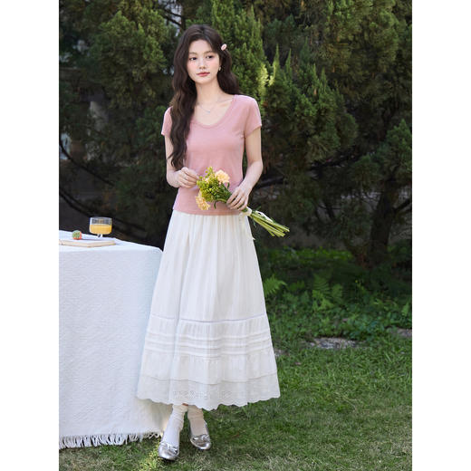 鹿向南【0407/00:00新品】粉色T恤 商品图4