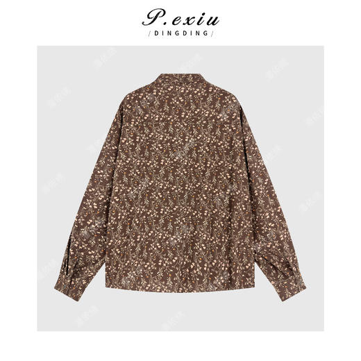 04-2潘依绣丁丁宠粉100%棉法式气质复古碎花翻领长袖衬衫Q76594 商品图1