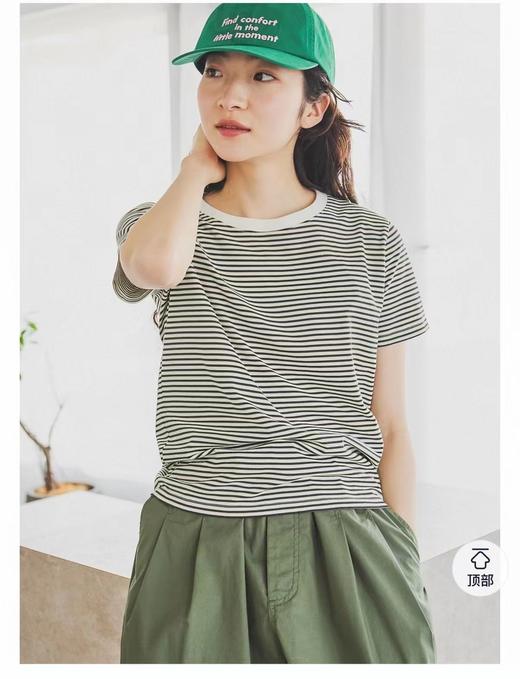 F040509夏季新款复古撞色条纹棉质圆领休闲短袖T恤 商品图9