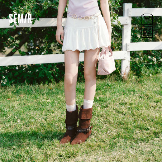 商场同款|森马半身裙女夏蝴蝶结短裙2026新款芭蕾风少女感花苞裙 商品图0