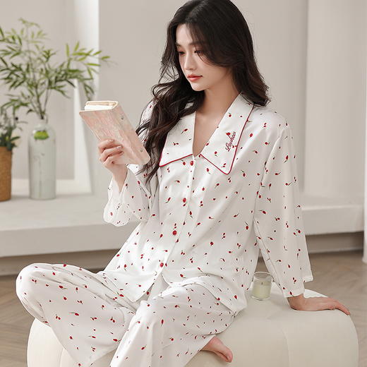 夏季冰丝睡衣 甜美可爱丝滑凉感家居服套装 商品图6