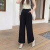 夜影雅垂～莱赛尔直筒阔腿裤女 轻奢高级感法式慵懒通勤休闲阔腿裤KZ2603 商品缩略图1