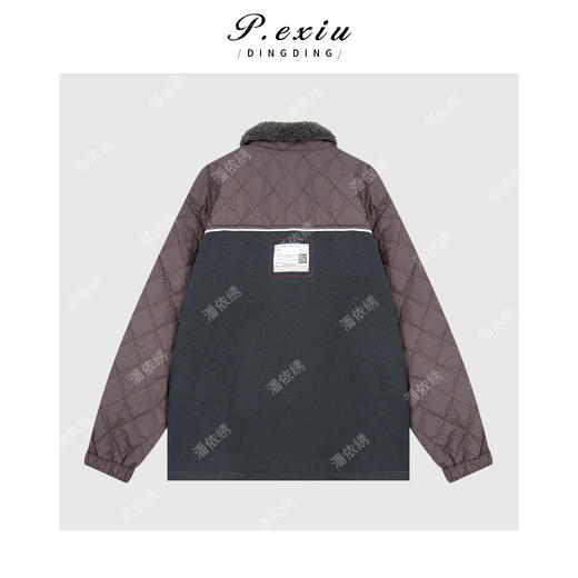 A008潘依绣丁丁宠粉复古撞色拼接刺绣加厚宽松翻领长袖棉服上衣 Q14478 商品图1