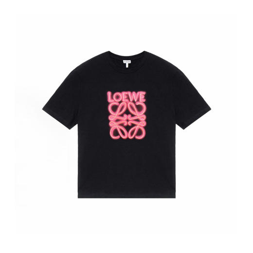 LOE-T 荧光粉刺绣黑T恤 商品图0
