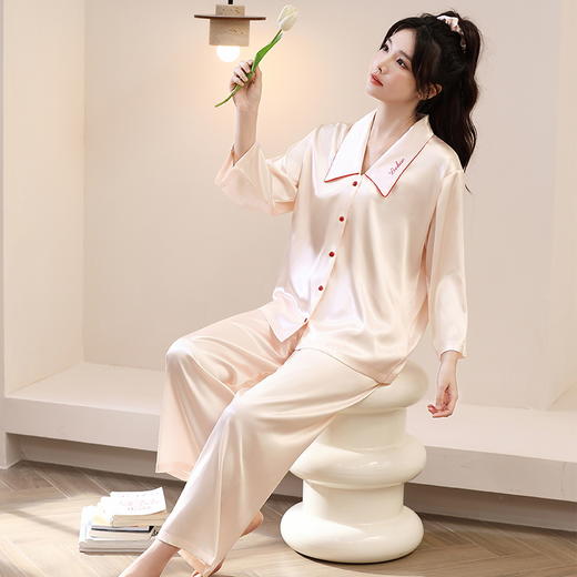 夏季冰丝睡衣 甜美可爱丝滑凉感家居服套装 商品图1