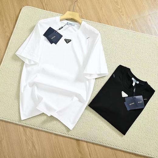 F040531夏季新品宽松版型纯棉插肩短袖男女情侣同款T恤 商品图2