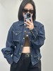 女款金扣泡泡袖牛仔外套la008 商品缩略图3