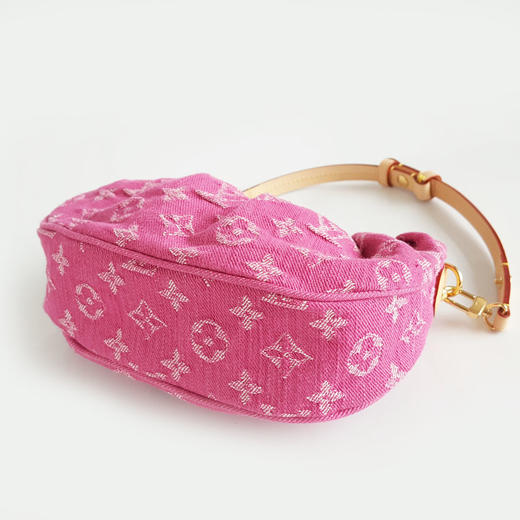 【99新】LV路易威登Pochette Valley手袋M28327粉色Pochette Valley丹宁牛仔豌豆包单肩包女士310326NJS04 商品图7