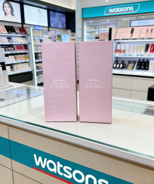 原单正品 KRRAMEL松塔猪鬃护发梳，一大一小两把
规格：樱花粉色
材料：HIPS高抗冲聚、尼龙、野猪鬃毛
尺寸：25cm，20cm 商品图4