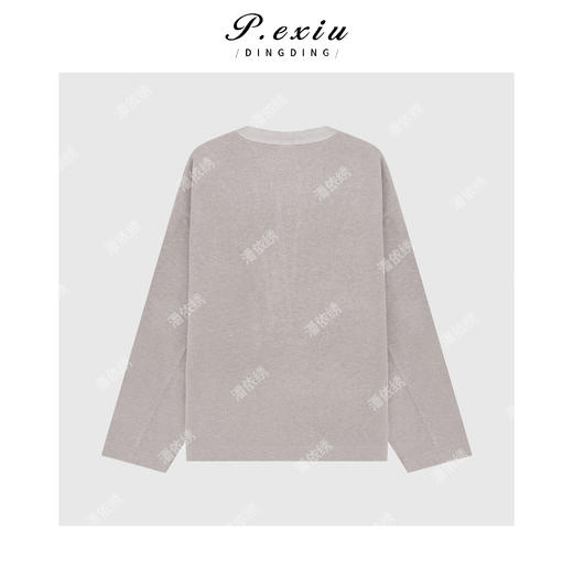 04-2潘依绣丁丁宠粉人丝气质通勤绒面深V领宽松廓形长袖卫衣M9207 商品图1
