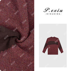 04-2潘依绣丁丁宠粉复古慵懒风撞色卷边设计感针织毛衣 L2505