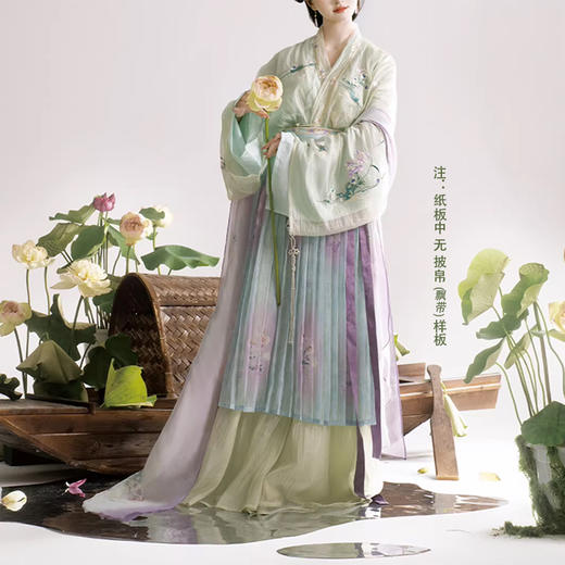 裁缝学苑AH141宋制天丝对襟衫合围裙齐腰破裙纸样女装四件套装样板图纸 商品图5