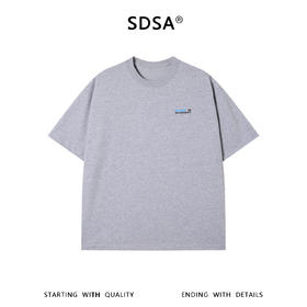 SDSA男装2026新款轻奢美式潮牌双面撞色印花字母圆领短袖T恤百搭
