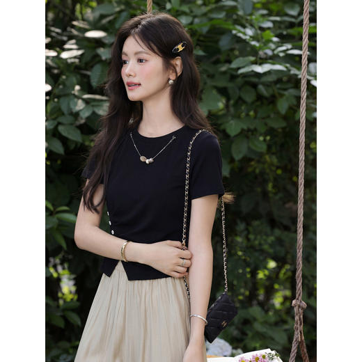 鹿向南【0407/00:00新品】黑色T恤 商品图2