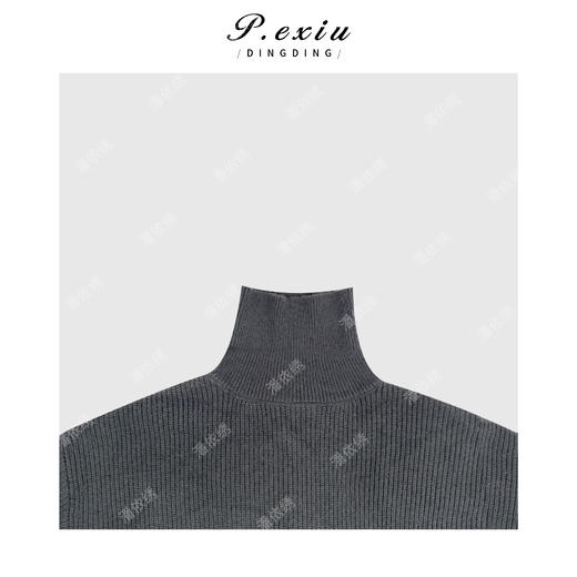 04-2潘依绣丁丁宠粉浣熊绒羊毛人丝复古软糯百搭高领长袖针织上衣Q46316 商品图2