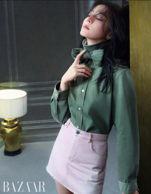 女款做旧牛仔短裙 迪丽热巴同款fe010 商品图3