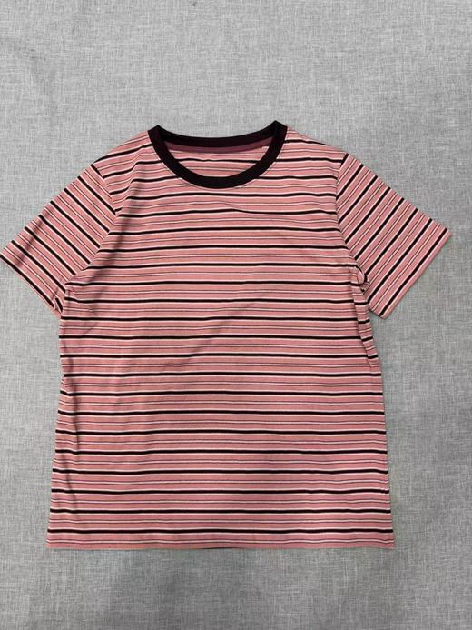 F040509夏季新款复古撞色条纹棉质圆领休闲短袖T恤 商品图13