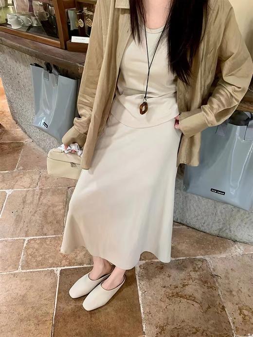 F040514纹小牛皮方头亲肤透气适配通勤休闲慵懒平底鞋 商品图7