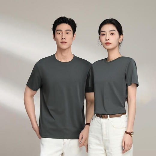 凉感185g 60支匹马棉纯色圆领短袖上衣  ZT-S770# 商品图4