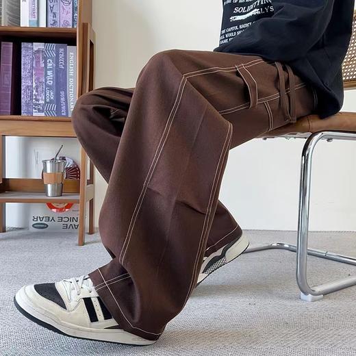 F040520春夏季新款柔软舒适情侣款户外休闲百搭拖地牛仔工装裤 商品图1