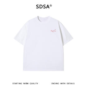SDSA男装2026新款小字母签名印花短袖T恤简约宽松圆领休闲上衣