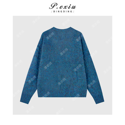 04-2潘依绣丁丁宠粉100%绵羊毛花纱混纺软糯V领长袖针织上衣KY2598 商品图1