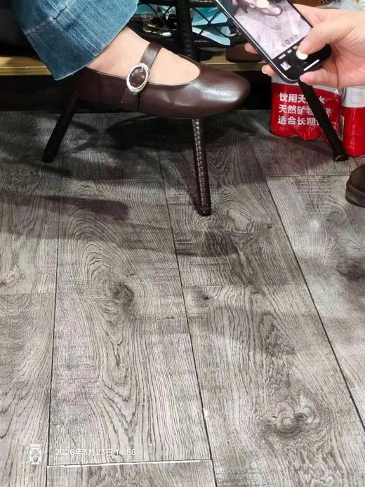 F040513复古设计圆头一字扣棕色简约百搭懒人平底芭蕾鞋 商品图7