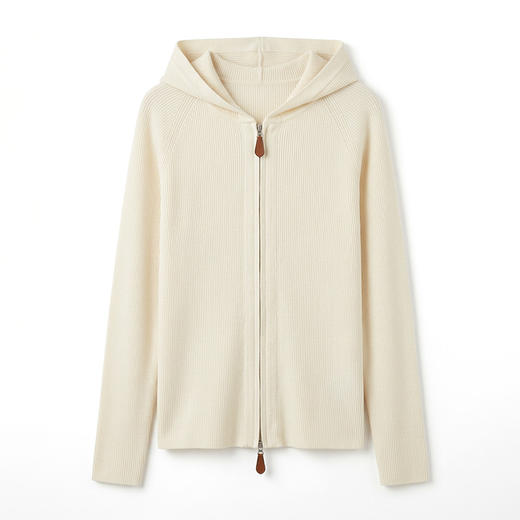 老板娘力荐~6A级白厂丝 羊毛连帽双拉链宽松卫衣外套YM260577 商品图1