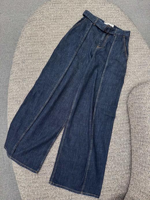 女款腰带阔腿牛仔裤长裤la014 商品图0