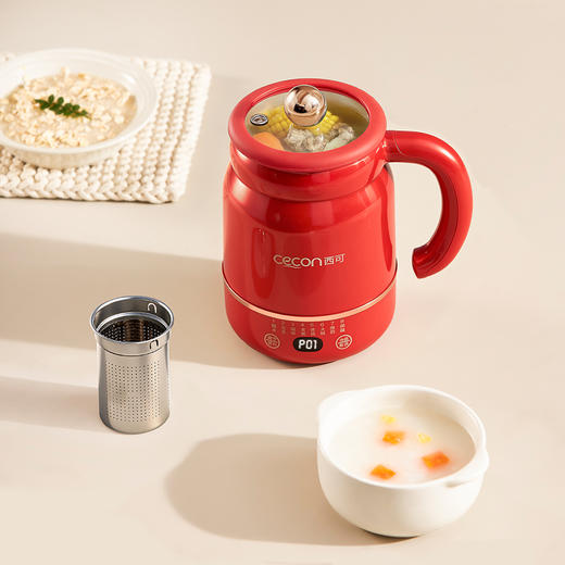 西可陶瓷釉电煮杯热奶电热杯电炖杯多功能早餐杯便携式烧水杯 商品图3
