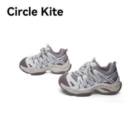 F040515复古机能少女感融合透气网面厚底增高老爹鞋