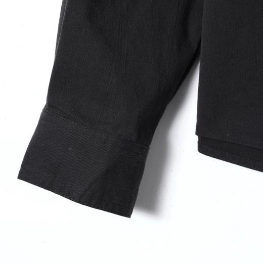 SDSA男装2026新款高贵轻奢日系褶皱刺绣纯色连帽长袖衬衫百搭舒适 商品图3