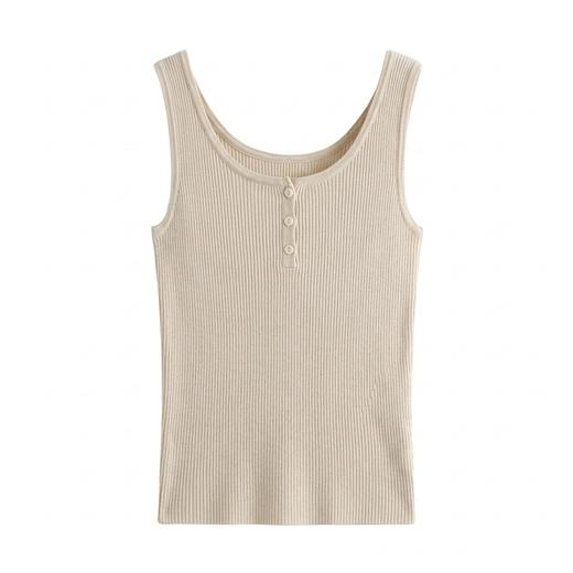 叠穿进阶版~康赛妮单排扣丝羊绒背心女修身无袖上衣KSYR260620 商品图3