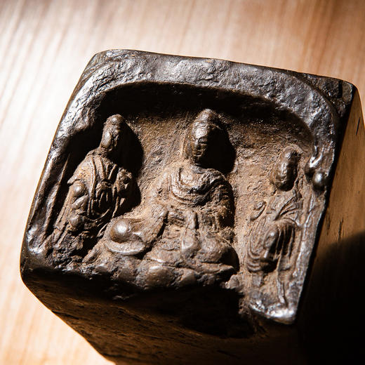 南北朝佛造像古砖镶嵌歙石制砚 商品图11