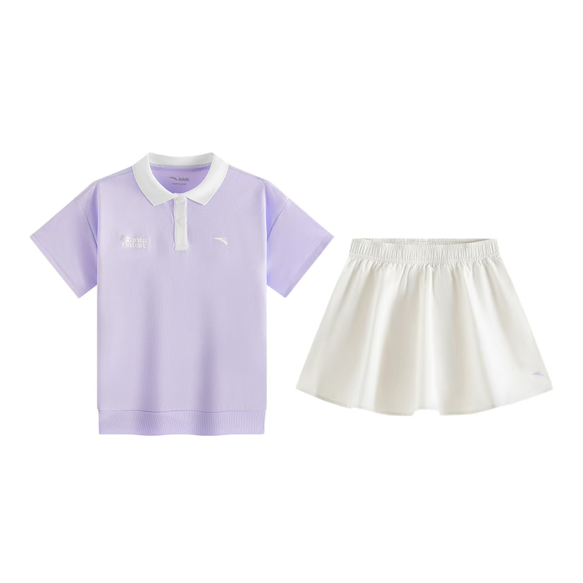 MJ| 安踏儿童女小童运动套装2026春季上新透气舒适女孩简约户外两件套