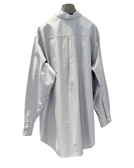 女款半拉链条纹长袖衬衫la020 商品图1