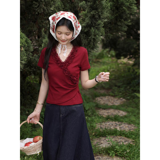 鹿向南【0407/00:00新品】红色T恤 商品图3