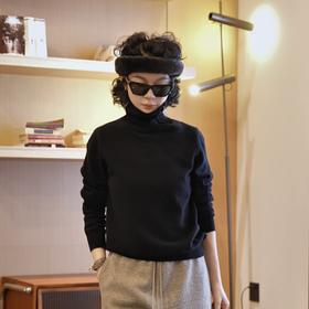 04-2潘依绣丁丁宠粉 100绵羊毛设计感斜半拉链立领长袖针织上衣ZZ1038