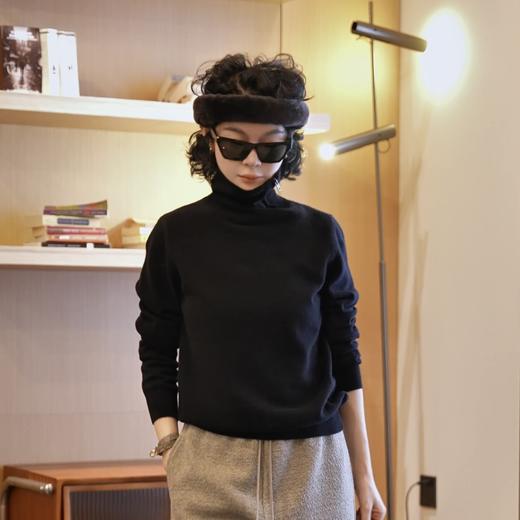 04-2潘依绣丁丁宠粉 100绵羊毛设计感斜半拉链立领长袖针织上衣ZZ1038 商品图0