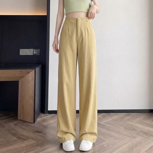 夜影雅垂～莱赛尔直筒阔腿裤女 轻奢高级感法式慵懒通勤休闲阔腿裤KZ2603 商品图2