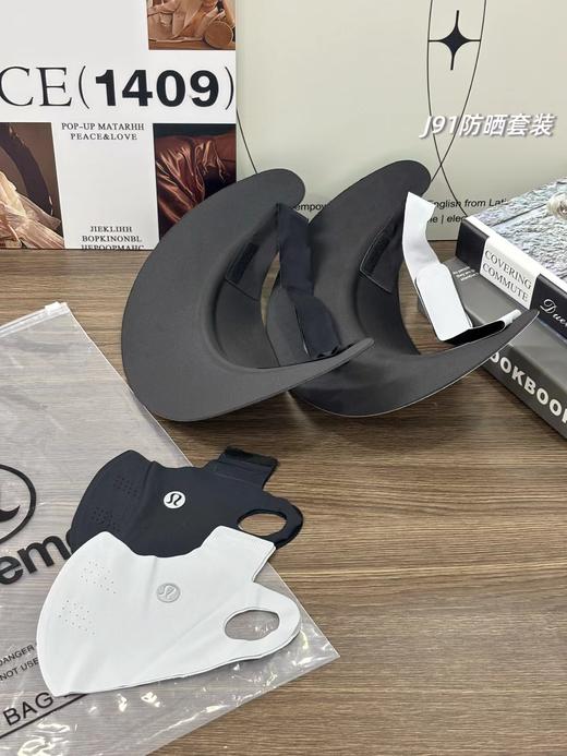 F040536新款可拆卸冰丝空顶帽冰丝防晒面罩二合一套装 商品图5