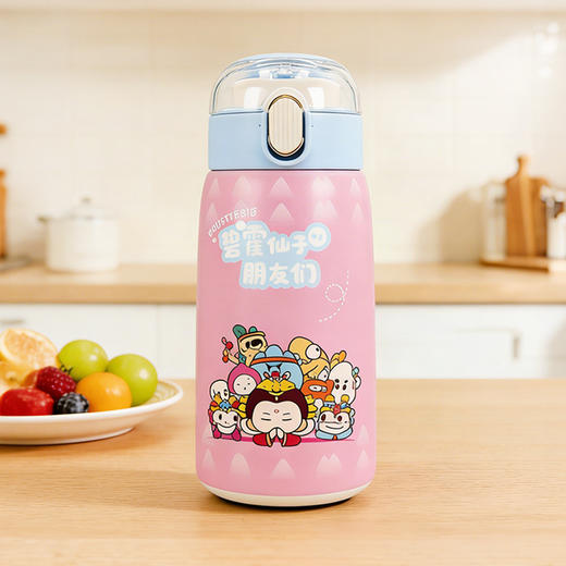Tai集文创碧霞仙子发薪水保温杯316不锈钢内底弹力盖长效保温水壶 商品图6