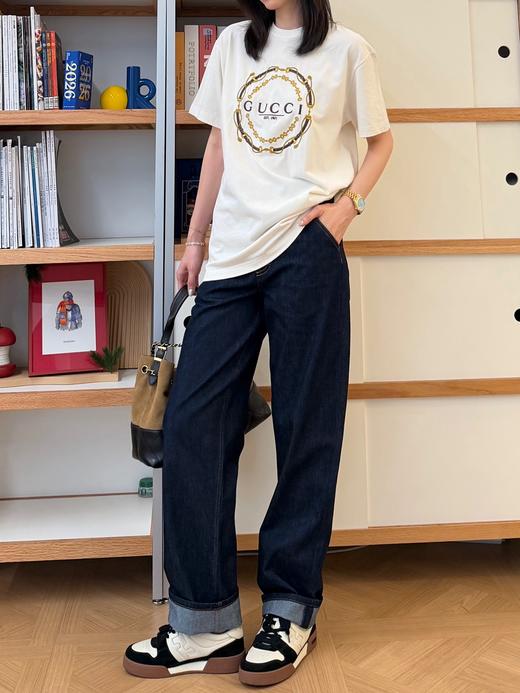 古驰 2026春夏最新款🆕马衔扣刺绣T恤 商品图4