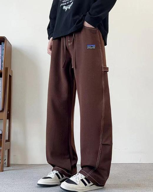 F040520春夏季新款柔软舒适情侣款户外休闲百搭拖地牛仔工装裤 商品图5