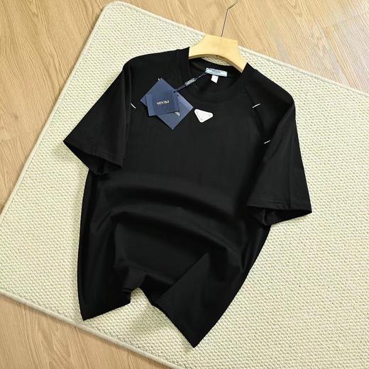 F040531夏季新品宽松版型纯棉插肩短袖男女情侣同款T恤 商品图6