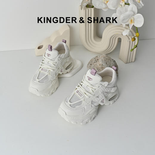 经典鲨2026年夏专柜新品韩版网面轻便透气休闲运动老爹鞋女KW160-629161 商品图0
