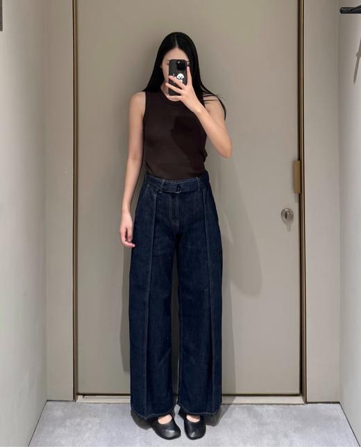 女款腰带阔腿牛仔裤长裤la014 商品图1