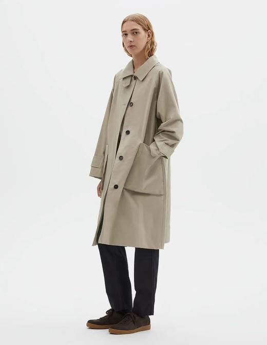 MHL 26SS 砂灰色/象褐色防泼水斜纹棉MAC工装长外套 商品图2