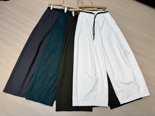 新款美式轻薄透气弯刀阔腿垂感松紧腰休闲裤 商品图7